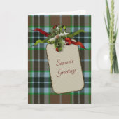 トンプソン狩り古代タータンチェッククリスマス シーズンカード (正面)