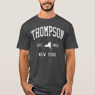 トンプソンNY J01 ビンテージ アスレチック スポーツ デザイン 楽しい Tシャツ