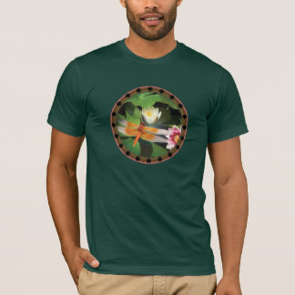 トンボおよびはす円 Tシャツ