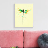 トンボかわいい水色イラストレーション キャンバスプリント (インサイチュ (リビング))