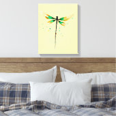 トンボかわいい水色イラストレーション キャンバスプリント (インサイチュ (寝室))