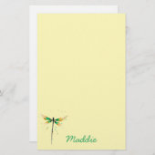 トンボかわいい水色イラストレーション 便箋 (正面/裏面)