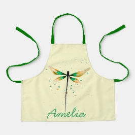 トンボかわいい水色デザイン エプロン