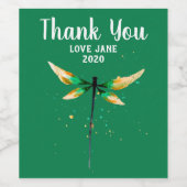 トンボかわいい水色デザイン ワインラベル (シングルラベル)