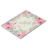 トンボかわいらしイと名前を持つピンクの花 ノートブック (左側)