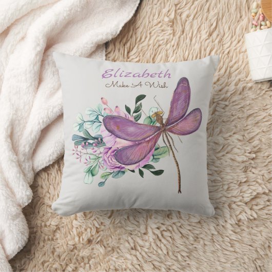 トンボがウィッシュパープルを作る新生児ギフト クッション (ブランケット)