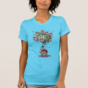 トンボが付いているティーカップのドードー Tシャツ