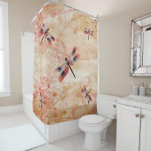 トンボが華やかなシャワーカーテン シャワーカーテン (インサイチュ)