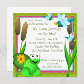 トンボとカエル/誕生日 招待状 (正面/裏面)