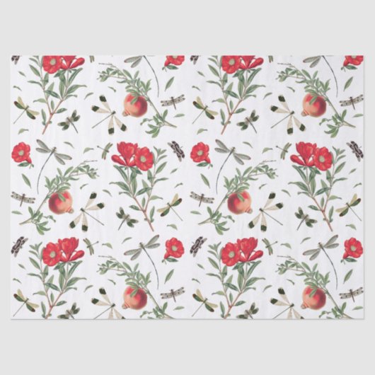 トンボとザクロのパターンの分離 薄葉紙 (正面)