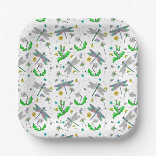 トンボとタンポポ ペーパープレート (正面)