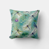 トンボとハスの花 クッション (正面)