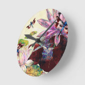 トンボとハス.jpg ラウンド壁時計 (傾斜)