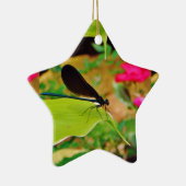 トンボとバラ セラミックオーナメント (右)