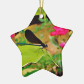 トンボとバラ セラミックオーナメント (左)