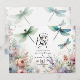 トンボとパステルフラワーのSave the Date セーブザデート