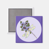 トンボとパンジー マグネット (正面/裏面)