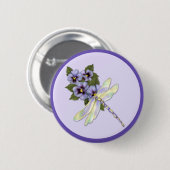 トンボとパンジー 缶バッジ (正面&裏面)