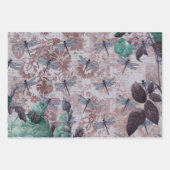 トンボとパープルフローラ新聞 ラッピングペーパーシート (正面2)