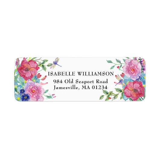 トンボとフローラ差出人住所ラベル ラベル (正面)