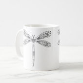 トンボとユリのマグカップ絵を描へ コーヒーマグカップ (正面左)