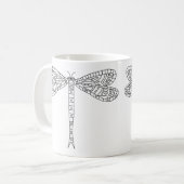 トンボとユリのマグカップ2絵を描へ コーヒーマグカップ (正面左)