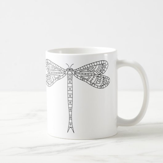 トンボとユリのマグカップ2絵を描へ コーヒーマグカップ (右)