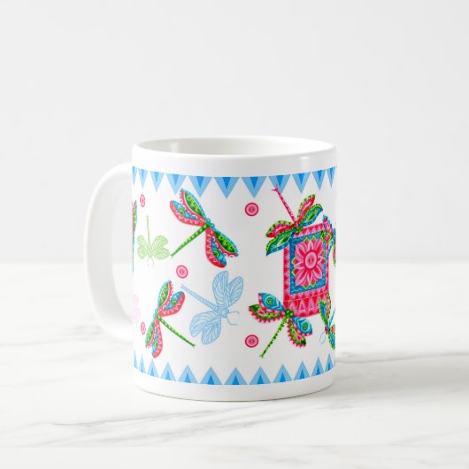 トンボとユリのマグカップ2 コーヒーマグカップ (正面左)