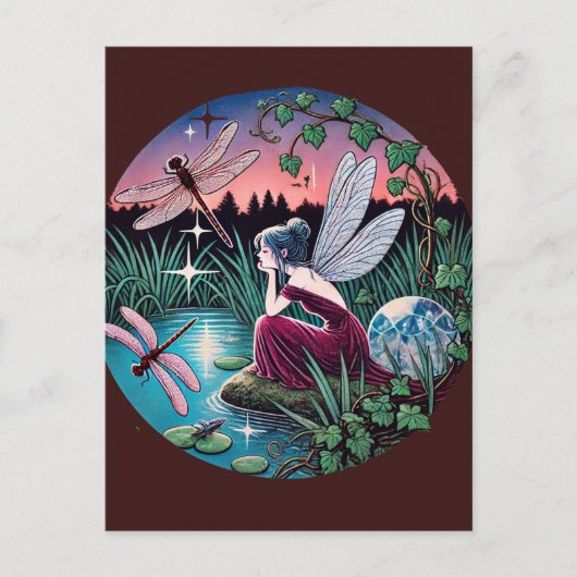 トンボと妖精 ポストカード (正面)