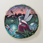 トンボと妖精 ラウンドクッション (裏面)