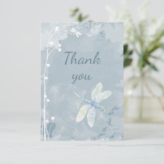 トンボと白い庭の花ありがとう サンキューカード (スタンド正面)