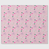 トンボと花オン水玉模様 ラッピングペーパー (フラット)