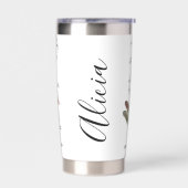 トンボと花パーソナライズされた類 保温保冷タンブラー (左面)