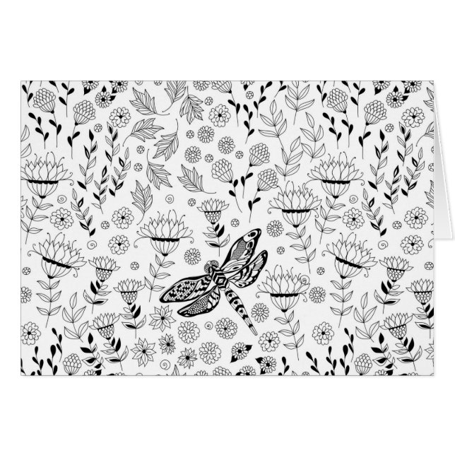 トンボと花 (正面横)