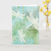 トンボと花 カード (黄色い花)