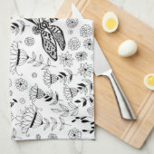 トンボと花 キッチンタオル (四つ折り)