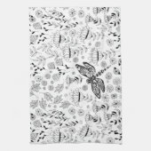 トンボと花 キッチンタオル (縦)