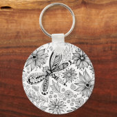 トンボと花 キーホルダー (正面)