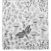 トンボと花 シャワーカーテン (正面)