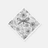 トンボと花 スタンダードカクテルナプキン (角)