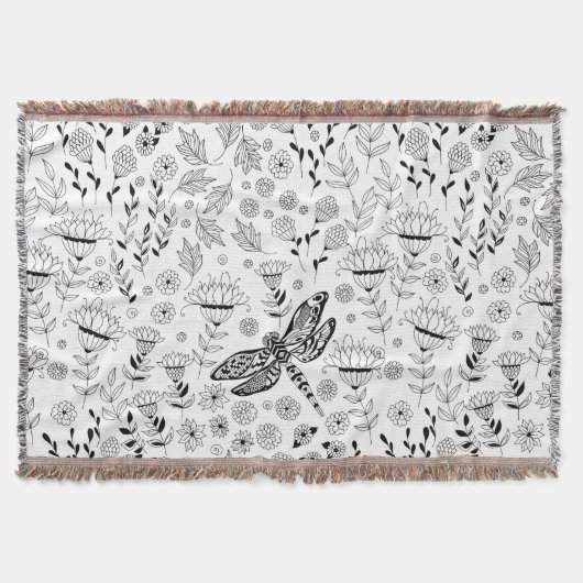 トンボと花 スローブランケット (正面)