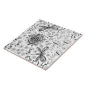 トンボと花 タイル (側面)