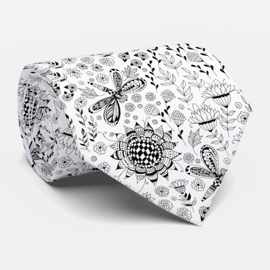 トンボと花 ネクタイ (ロール)