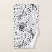 トンボと花 バスタオルセット (ハンドタオル)