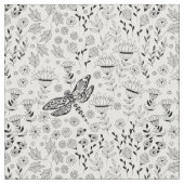 トンボと花 ファブリック (クローズアップ)