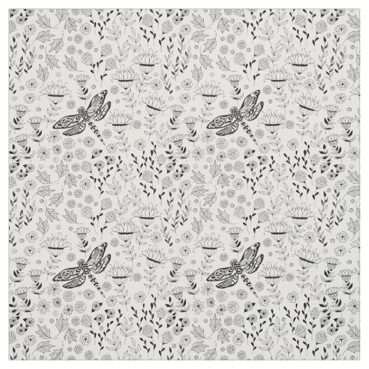 トンボと花 ファブリック (見本)