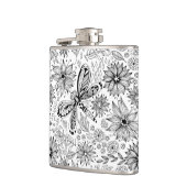 トンボと花 フラスク (左)