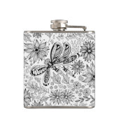 トンボと花 フラスク (裏面)