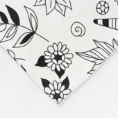 トンボと花 フリースブランケット (角)