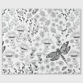 トンボと花 ラッピングペーパー (フラット)